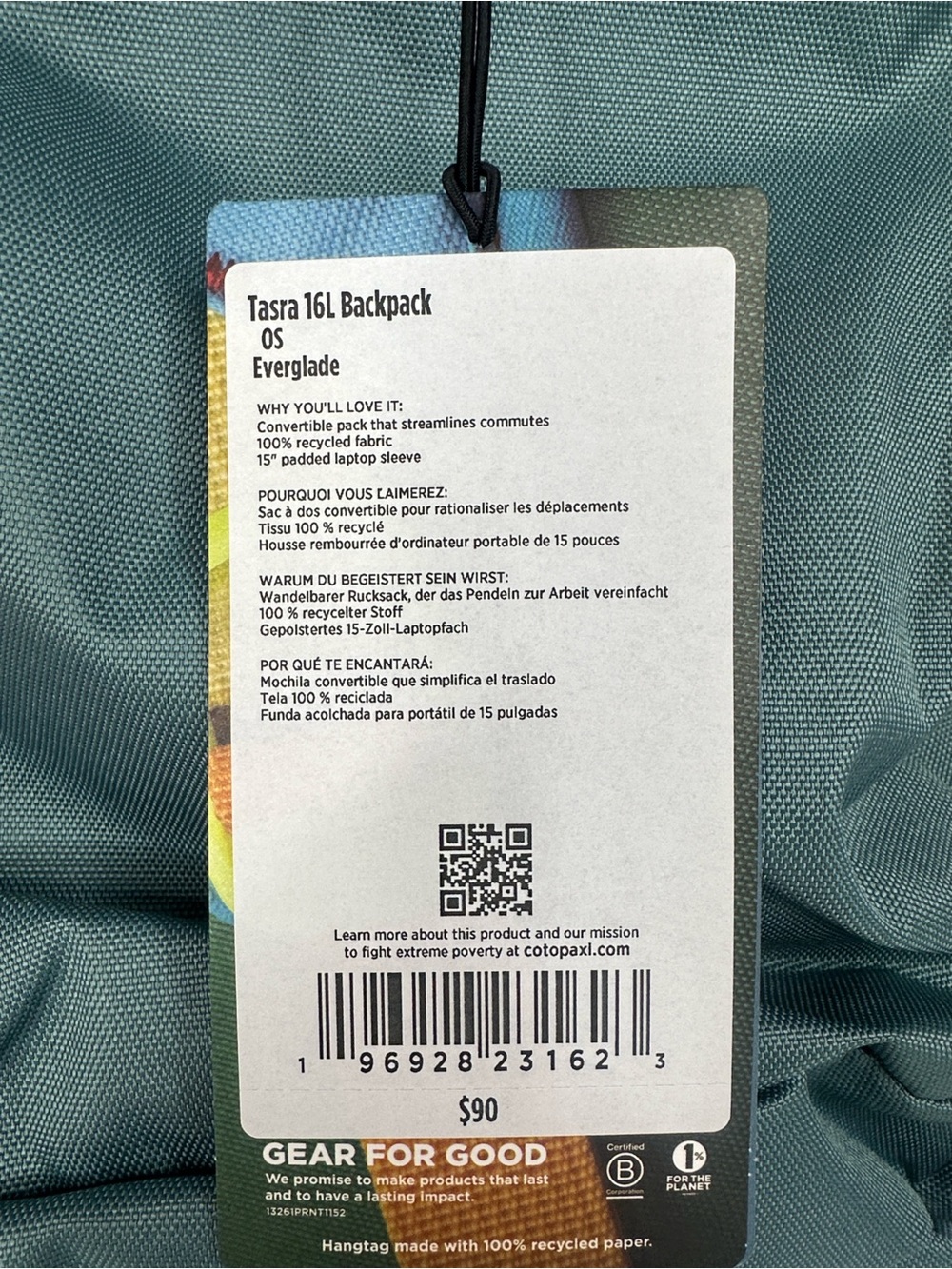 Cotopaxi Tasra 16L Everglade Lightweight Travel Backpack - Picture 6 of 6
